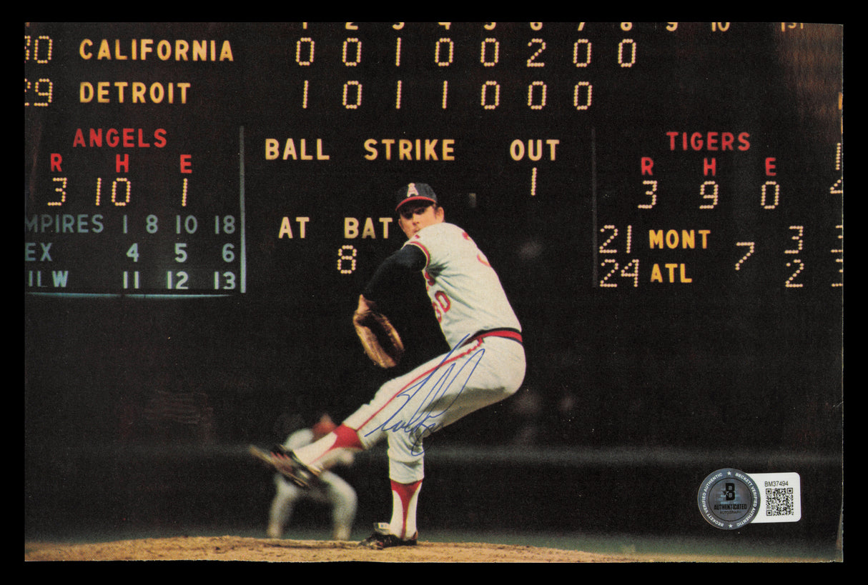 Nolan Ryan Autographed 8x5.5 Magazine Page Photo California Angels Beckett BAS QR #BM37494