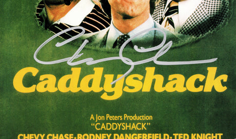 Chevy Chase Autographed Caddyshack 11x17 Movie Poster Beckett BAS QR Stock #230652