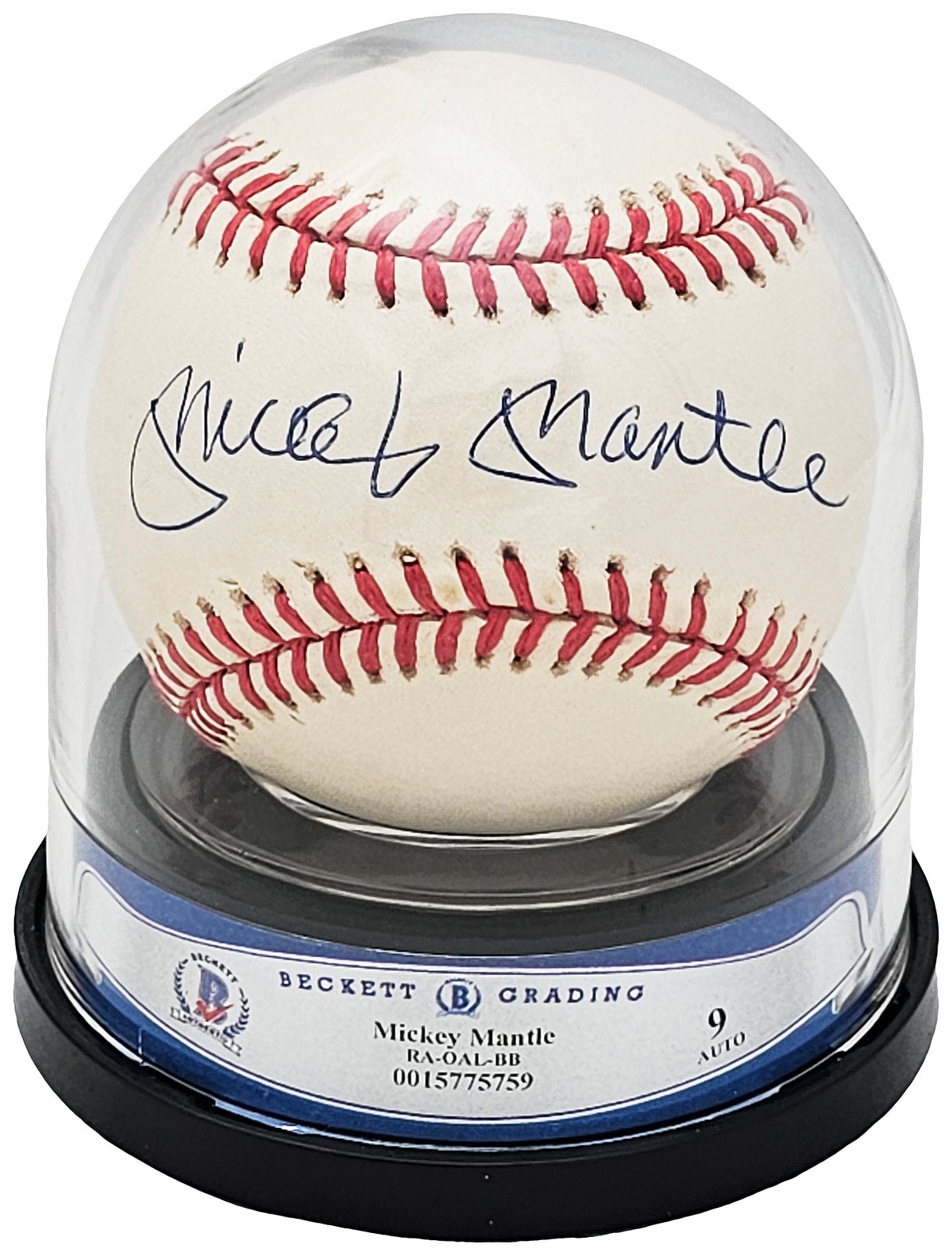 Mickey Mantle Autographed Official AL Baseball New York Yankees Auto Grade Mint 9 Beckett BAS #15775759