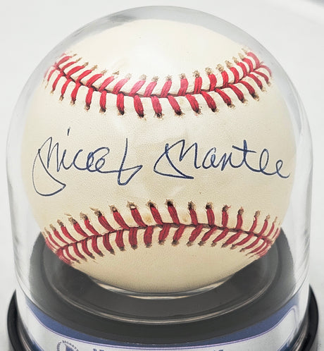 Mickey Mantle Autographed Official AL Baseball New York Yankees Auto Grade Mint 9 Beckett BAS #15775759