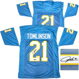 San Diego Chargers LaDainian Tomlinson Autographed Powder Blue Jersey "HOF 17" Beckett BAS Witness Stock #230584