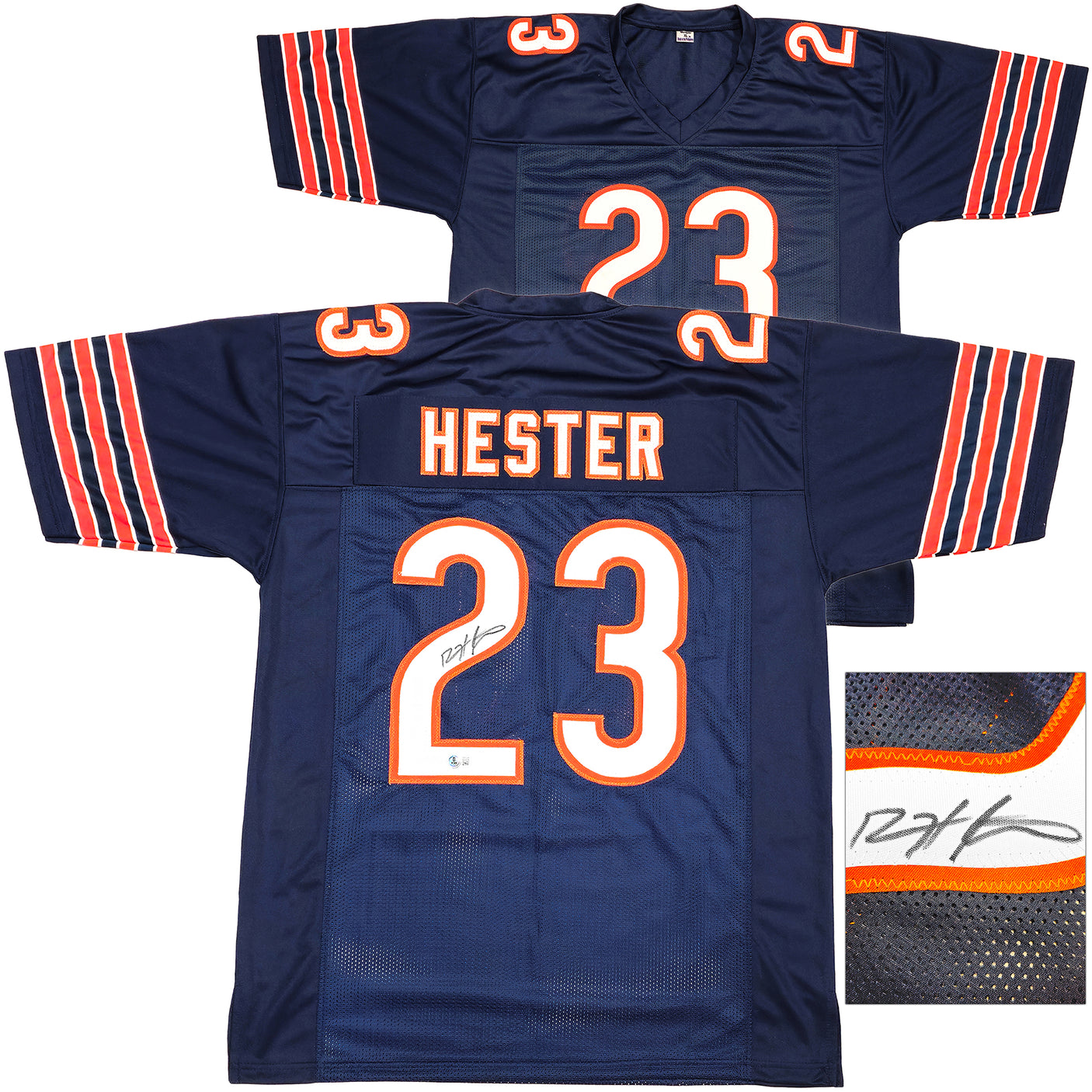 Chicago Bears Devin Hester Autographed Blue Jersey Beckett BAS Witness Stock #231051