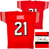 San Francisco 49ers Frank Gore Autographed Red Jersey Beckett BAS Witness Stock #231919