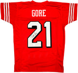 San Francisco 49ers Frank Gore Autographed Red Jersey Beckett BAS Witness Stock #231919