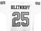 Oakland Raiders Fred Biletnikoff Autographed White Jersey Beckett BAS Witness Stock #232609