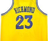 Golden State Warriors Mitch Richmond Autographed Yellow Jersey "HOF 2014" Beckett BAS Witness Stock #232590