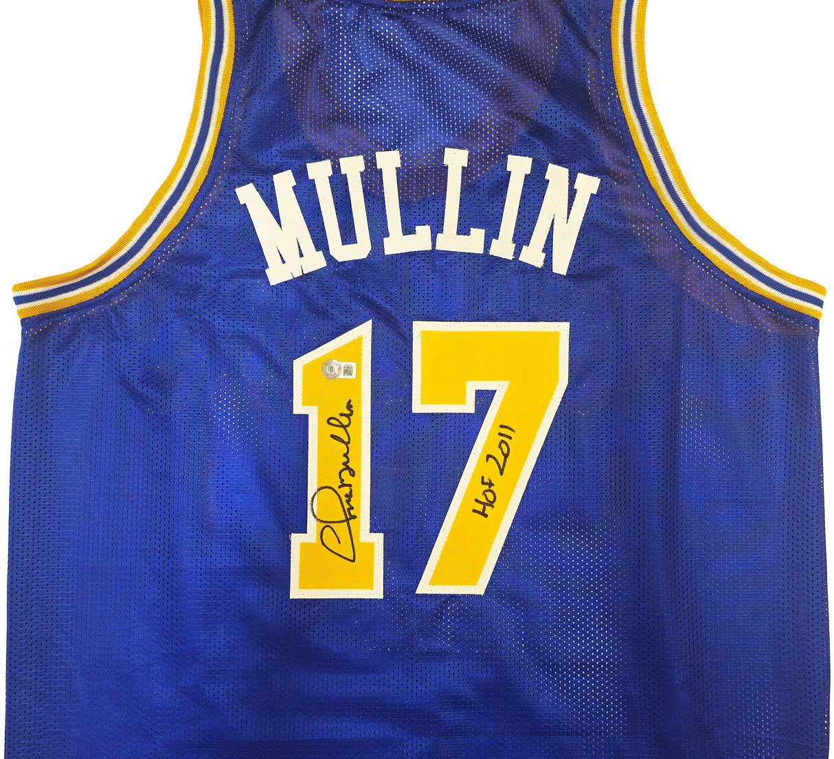 Golden State Warriors Chris Mullin Autographed Blue Jersey "HOF 2011" Beckett BAS Witness Stock #232592