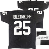 Oakland Raiders Fred Biletnikoff Autographed Black Jersey Beckett BAS Witness Stock #232610