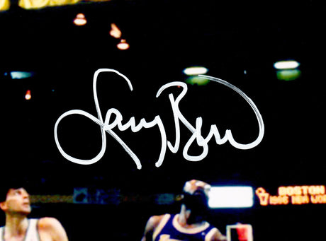 Larry Bird Autographed 16x20 Photo Boston Celtics Beckett BAS Witness Stock #232711