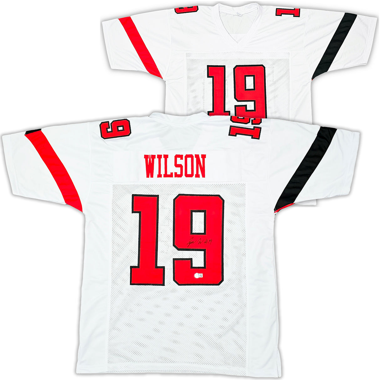 Texas Tech Red Raiders Tyree Wilson Autographed White Jersey Beckett BAS Witness Stock #215905