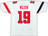 Texas Tech Red Raiders Tyree Wilson Autographed White Jersey "Guns Up" Beckett BAS Witness Stock #215906