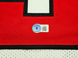 Texas Tech Red Raiders Tyree Wilson Autographed White Jersey "Guns Up" Beckett BAS Witness Stock #215906