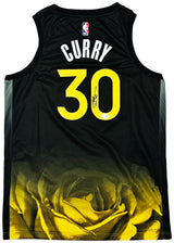 Golden State Warriors Stephen Curry Autographed Black Nike City Edition Jersey Size 48 Beckett BAS QR Stock #216026