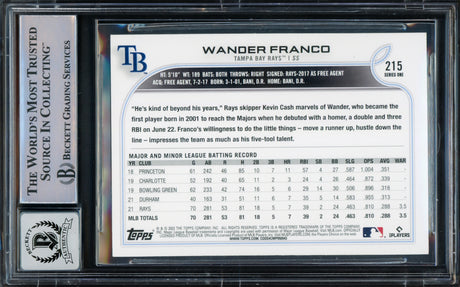 Wander Franco Autographed 2022 Topps Rookie Card #215 Tampa Bay Rays Auto Grade Gem Mint 10 Beckett BAS #15772468