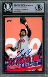 Ronald Acuna Jr. Autographed 2020 Topps Highlights Card #TRA-4 Atlanta Braves Beckett BAS #15778271