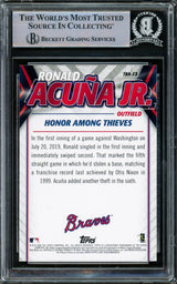 Ronald Acuna Jr. Autographed 2020 Topps Highlights Card #TRA-13 Atlanta Braves Beckett BAS #15778290