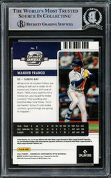 Wander Franco Autographed 2022 Panini Chronicles Contenders Optic Rookie Card #1 Tampa Bay Rays Beckett BAS #15780154