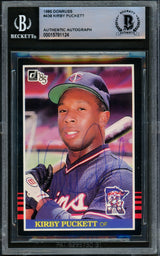 Kirby Puckett Autographed 1985 Donruss Rookie Card #438 Minnesota Twins Vintage Signature Beckett BAS #15781124