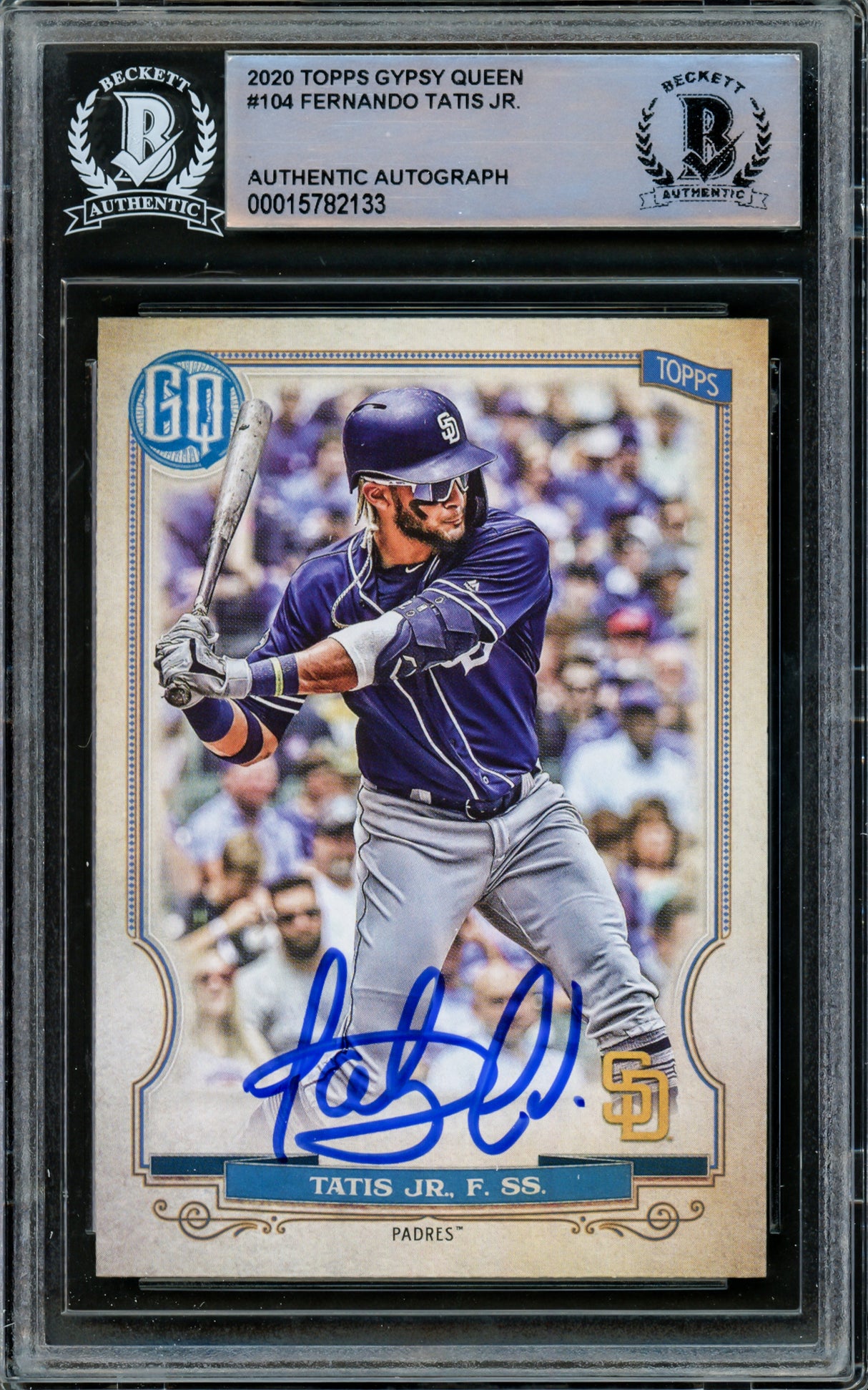 Fernando Tatis Jr. Autographed 2020 Topps Gypsy Queen Card #104 San Diego Padres Beckett BAS #15782133