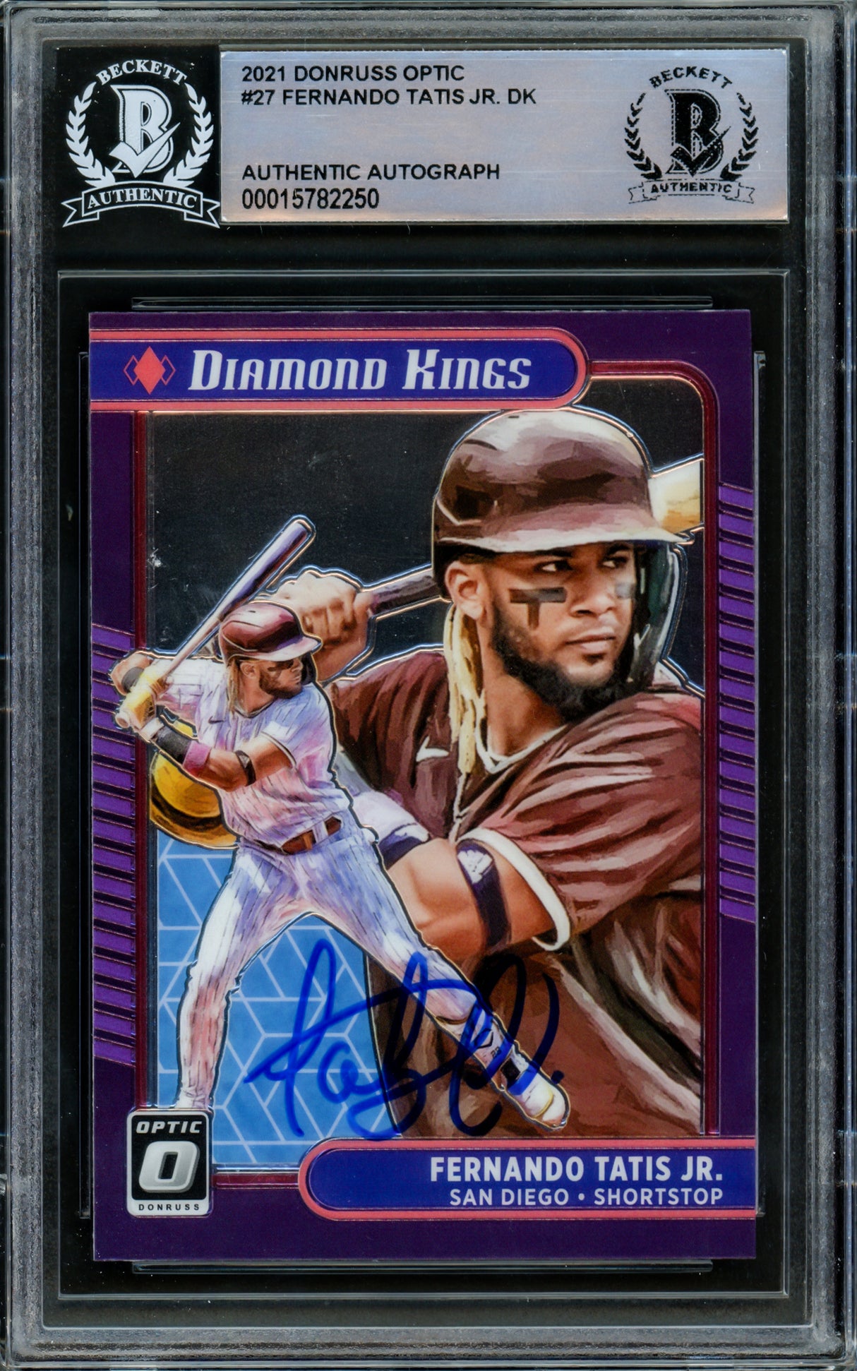 Fernando Tatis Jr. Autographed 2021 Donruss Optic Diamond Kings Card #27 San Diego Padres Beckett BAS #15782250