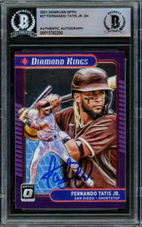 Fernando Tatis Jr. Autographed 2021 Donruss Optic Diamond Kings Card #27 San Diego Padres Beckett BAS #15782250