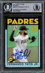 Fernando Tatis Jr. Autographed 2021 Topps Chrome 1986 Refractor Card #86BC-20 San Diego Padres Beckett BAS #15782280