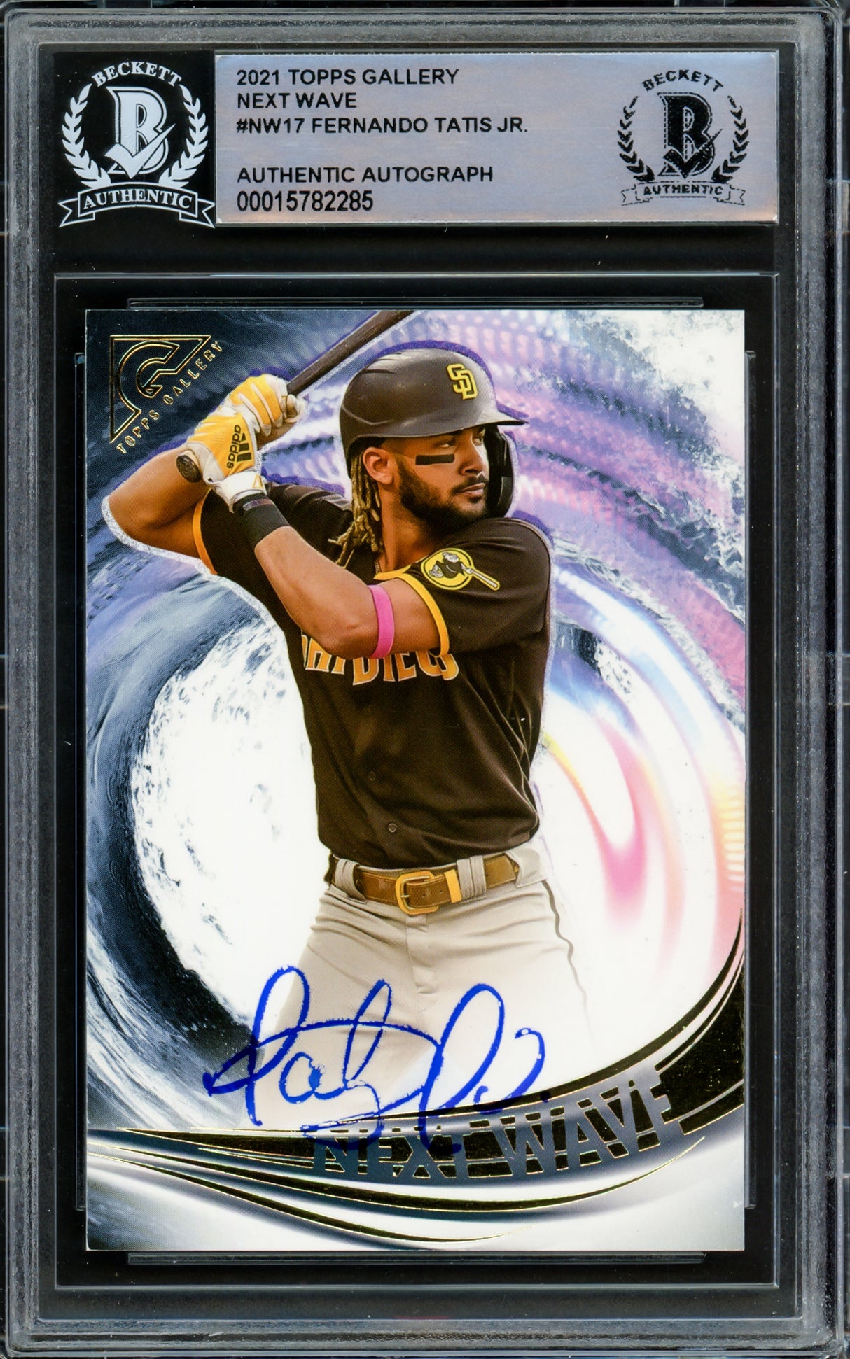 Fernando Tatis Jr. Autographed 2021 Topps Gallery Next Wave Card #NW-17 San Diego Padres Beckett BAS #15782285