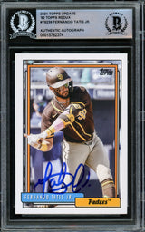 Fernando Tatis Jr. Autographed 2021 Topps Update 1992 Style Card #T92-39 San Diego Padres Beckett BAS #15782374