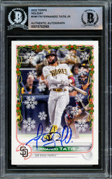 Fernando Tatis Jr. Autographed 2022 Topps Holiday Card #HW179 San Diego Padres Beckett BAS #15782567