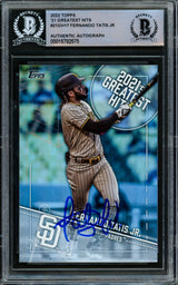 Fernando Tatis Jr. Autographed 2022 Topps Greatest Hits Card #21GH-17 San Diego Padres Beckett BAS #15782575