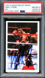 Mike Tyson Autographed 1987 A Question Of Sport UK Rookie Card PSA 8 Auto Grade Gem Mint 10 PSA/DNA #73035346