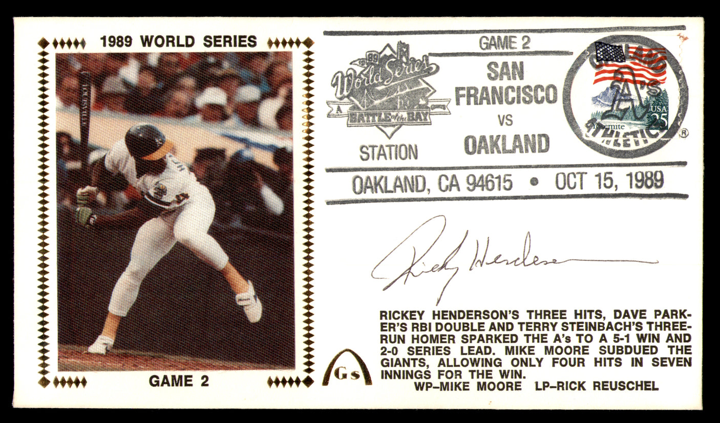 Rickey Henderson Autographed 1989 First Day Cover Oakland A's SKU #230467