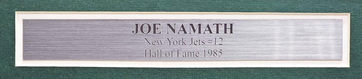 New York Jets Joe Namath Autographed Framed Green Jersey Beckett BAS Witness Stock #215859