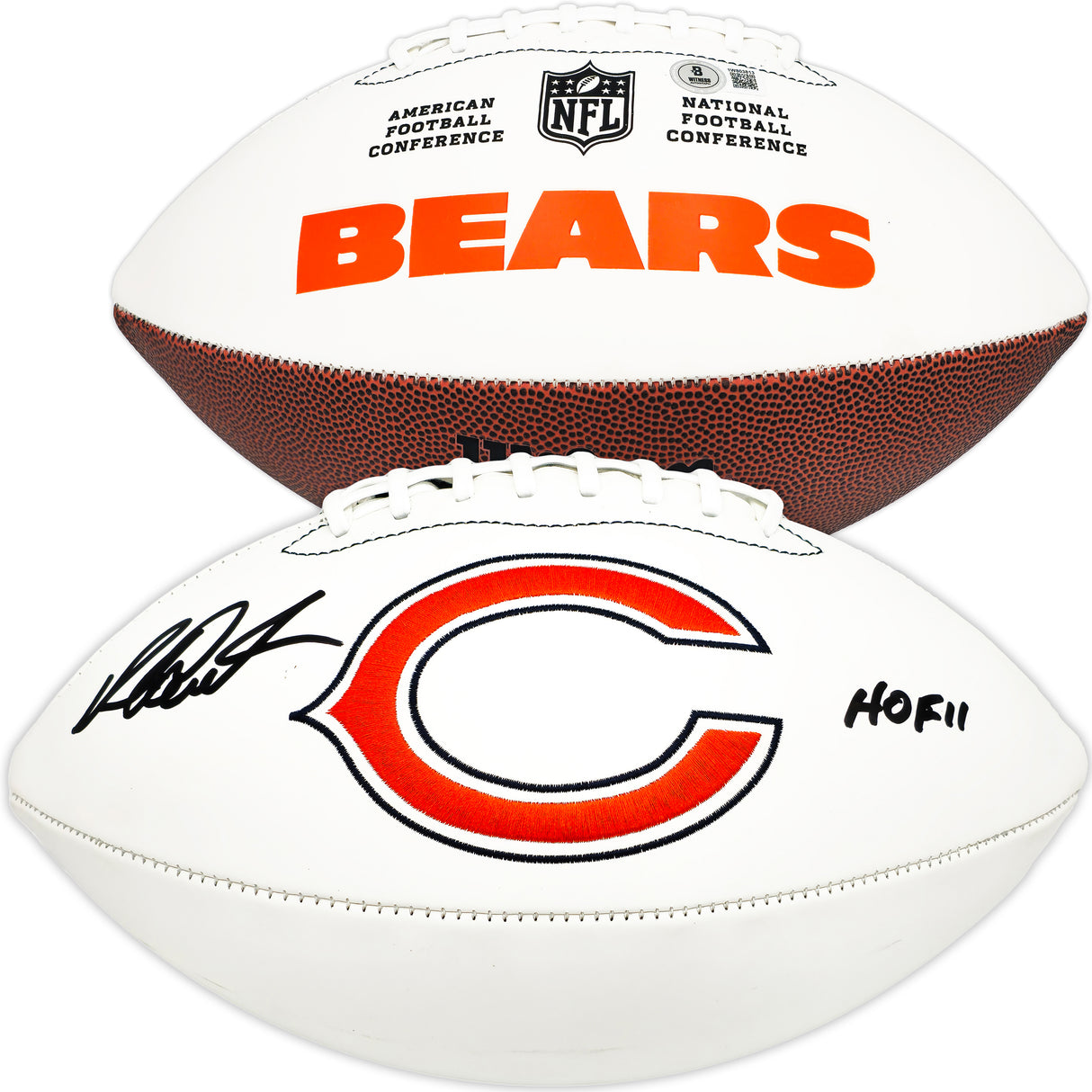 Richard Dent Autographed White Logo Football Chicago Bears "HOF 11" Beckett BAS Witness Stock #230269