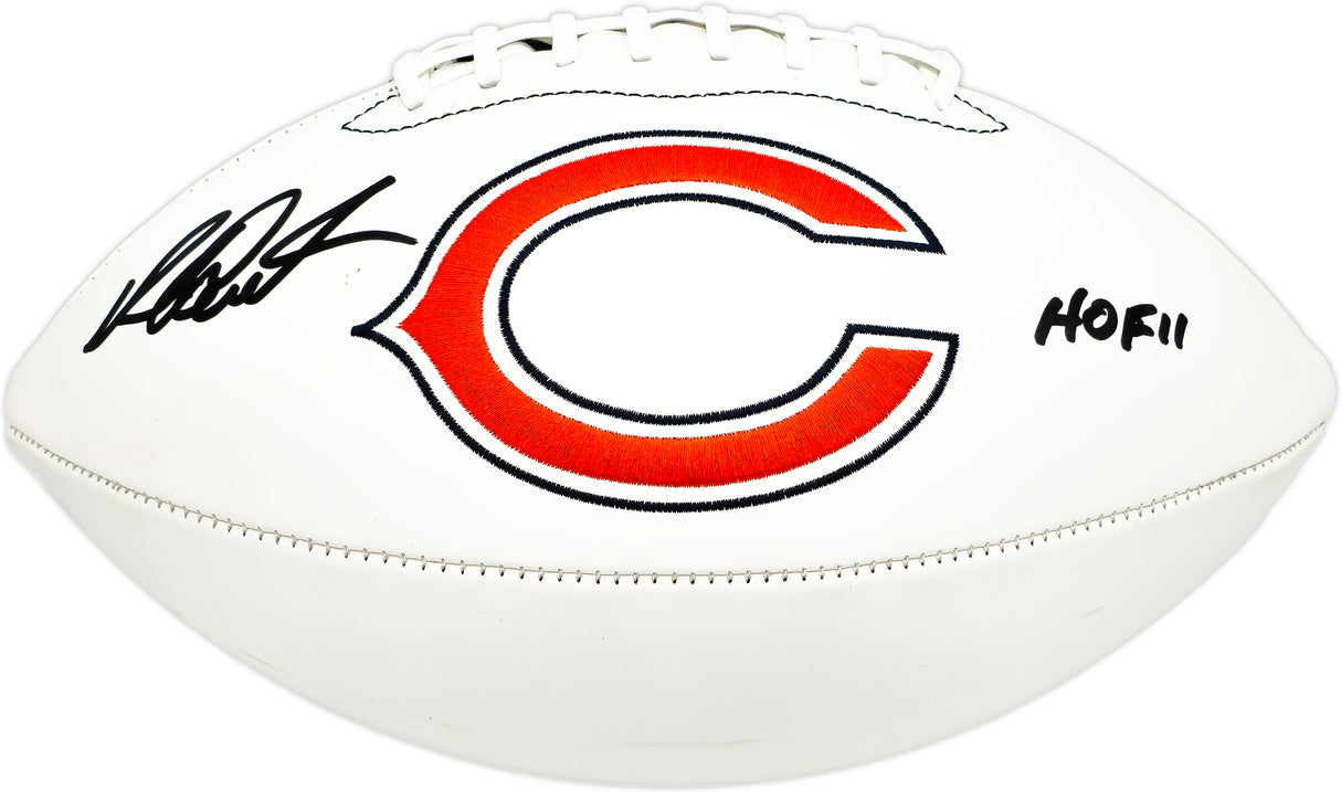 Richard Dent Autographed White Logo Football Chicago Bears "HOF 11" Beckett BAS Witness Stock #230269