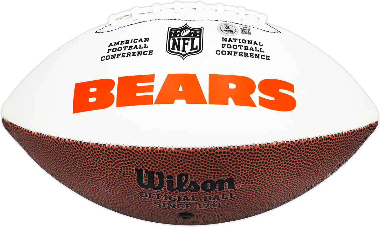 Richard Dent Autographed White Logo Football Chicago Bears "HOF 11" Beckett BAS Witness Stock #230269