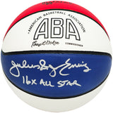 Julius "Dr. J" Erving Autographed Official ABA Logo Red, White & Blue Basketball Philadelphia 76ers "16x All Star" Beckett BAS Witness Stock #230290