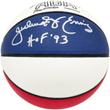 Julius "Dr. J" Erving Autographed Official ABA Logo Red, White & Blue Basketball Philadelphia 76ers "HOF 93" Beckett BAS Witness Stock #230288