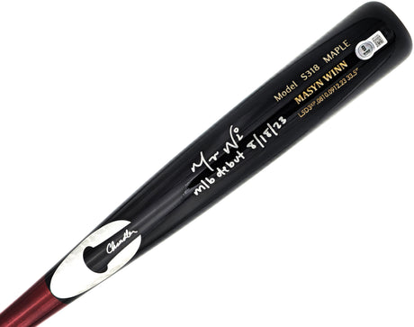 Masyn Winn Autographed Black Chandler Player Model Baseball Bat St. Louis Cardinals "MLB Debut 8/18/23" Beckett BAS Witness Stock #230278