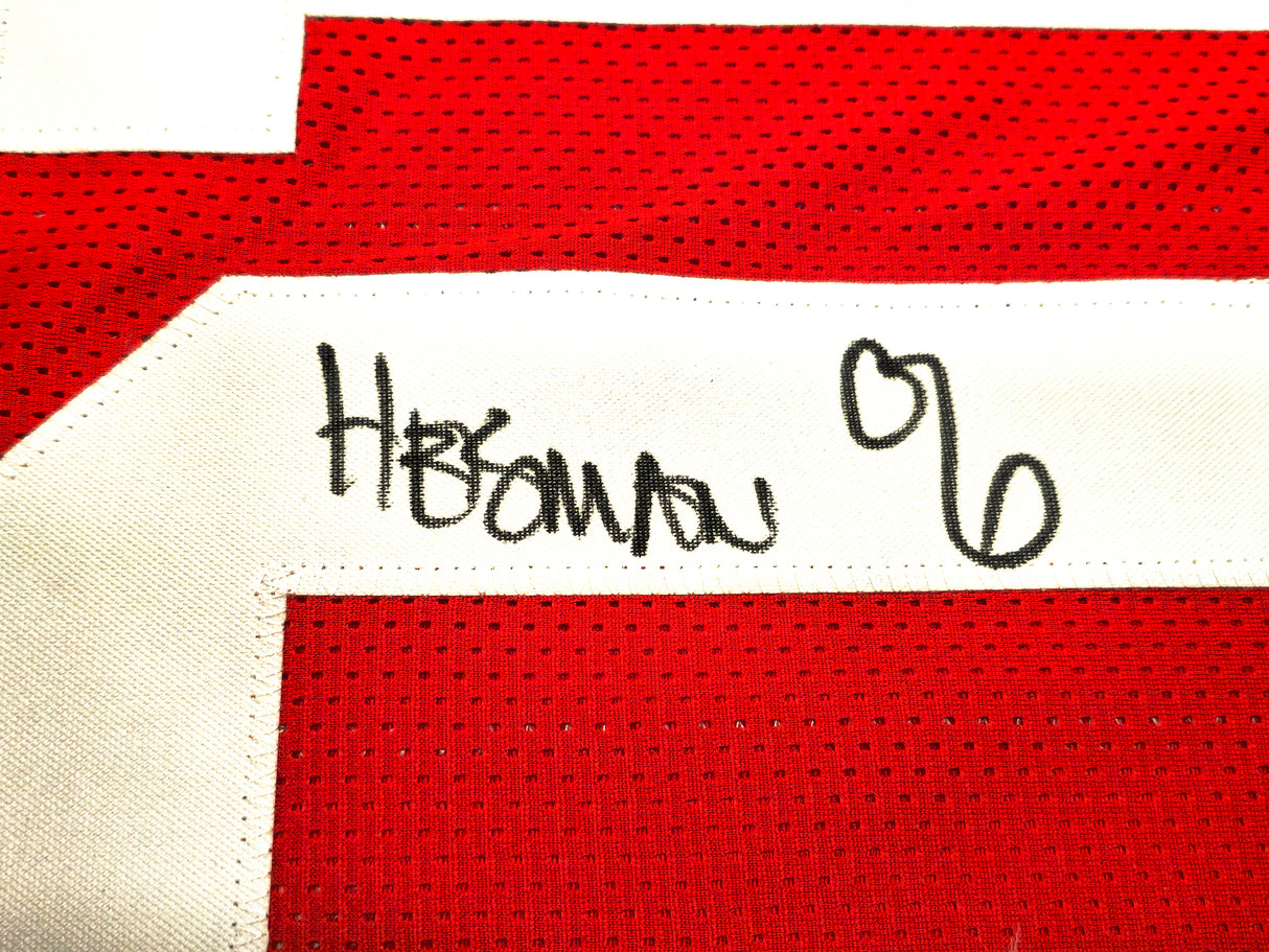 Ohio State Buckeyes Troy Smith Autographed Red Jersey "Heisman 06" Beckett BAS Witness Stock #230175