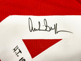 Ohio State Buckeyes Archie Griffin Autographed Red Jersey "HT 1974/75" Beckett BAS Witness Stock #230174