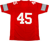 Ohio State Buckeyes Archie Griffin Autographed Red Jersey "HT 1974/75" Beckett BAS Witness Stock #230174