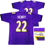 Baltimore Ravens Derrick Henry Autographed Purple Jersey Beckett BAS Witness Stock #230168