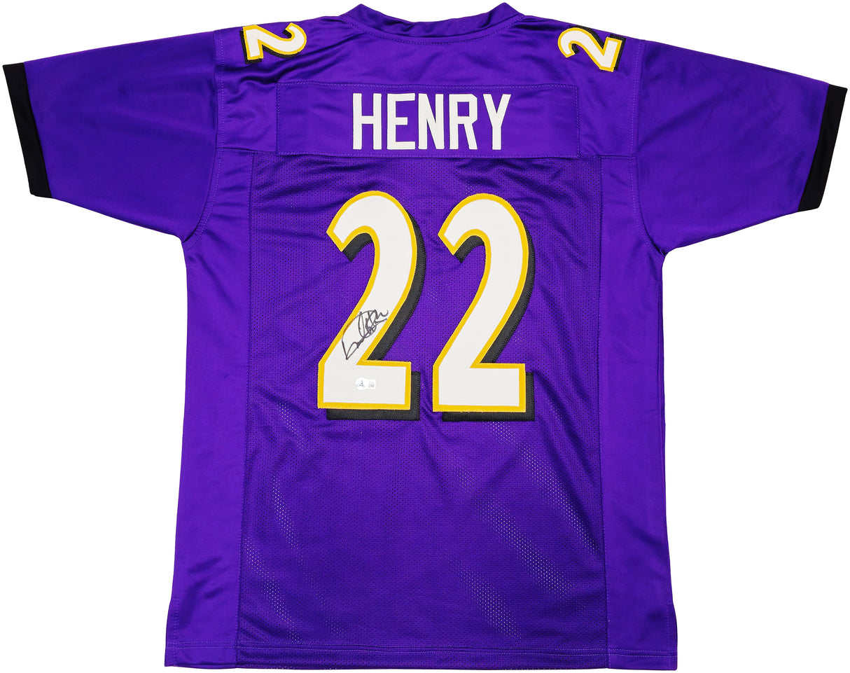 Baltimore Ravens Derrick Henry Autographed Purple Jersey Beckett BAS Witness Stock #230168