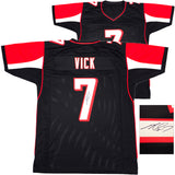 Atlanta Falcons Michael Vick Autographed Black Jersey Beckett BAS Witness Stock #230182