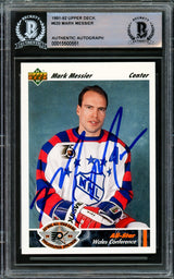 Mark Messier Autographed 1991-92 Upper Deck Card #620 New York Rangers Beckett BAS #15500551