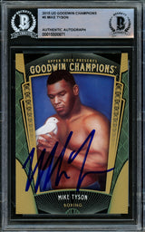 Mike Tyson Autographed 2015 Upper Deck Goodwin Champions Card #5 Beckett BAS #15500871