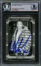 Mike Tyson Autographed 2015 Upper Deck Goodwin Champions Card #123 Beckett BAS #15500872