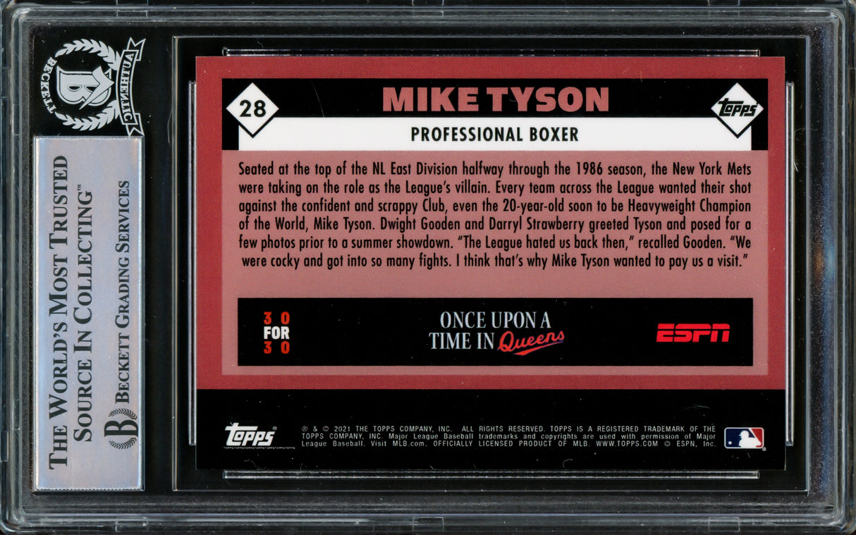 Mike Tyson Autographed 2021 Topps X ESPN 30 For 30 Card #28 Beckett BAS #15500884