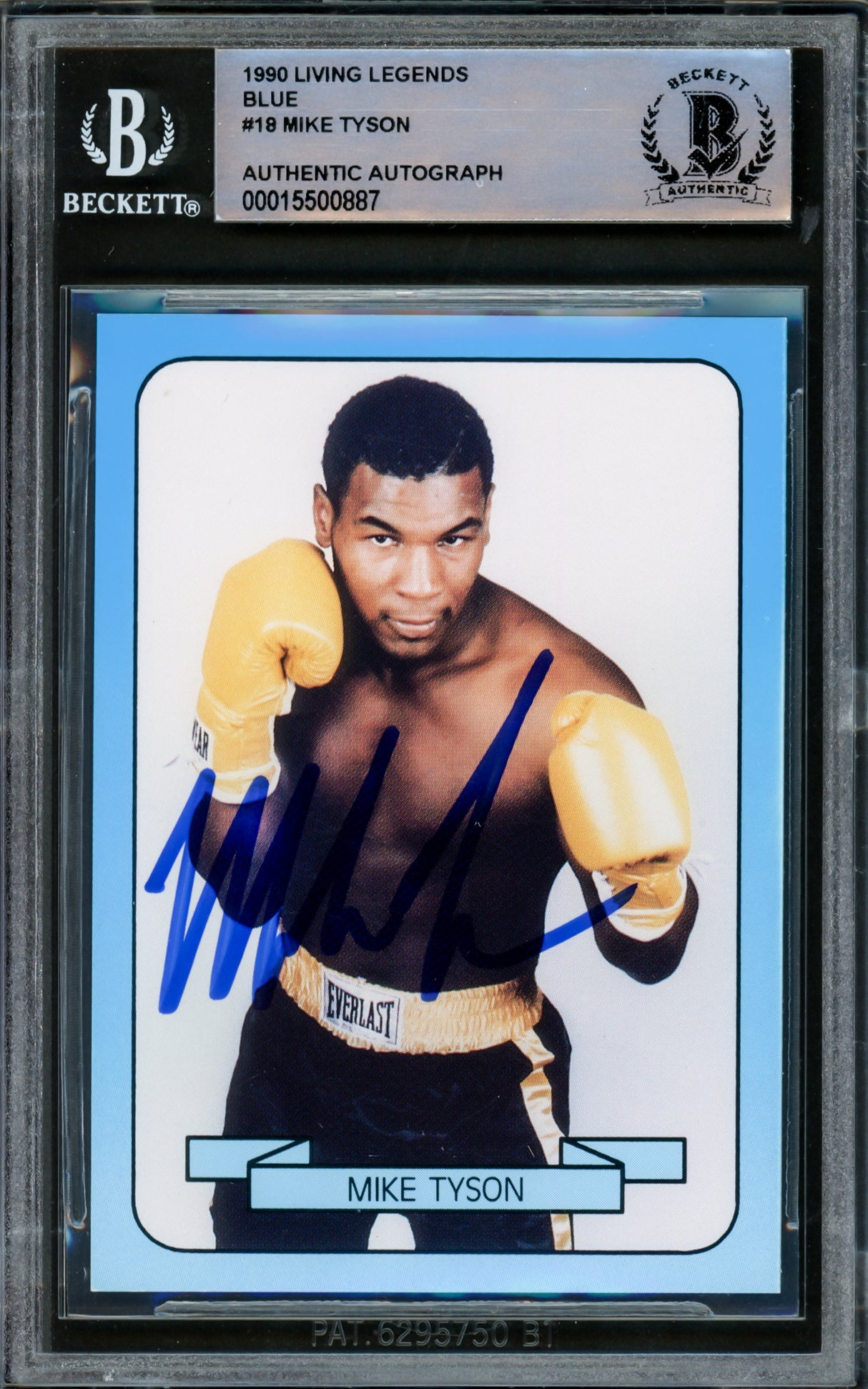 Mike Tyson Autographed 1990 Living Legend Card #18 Beckett BAS #15500887